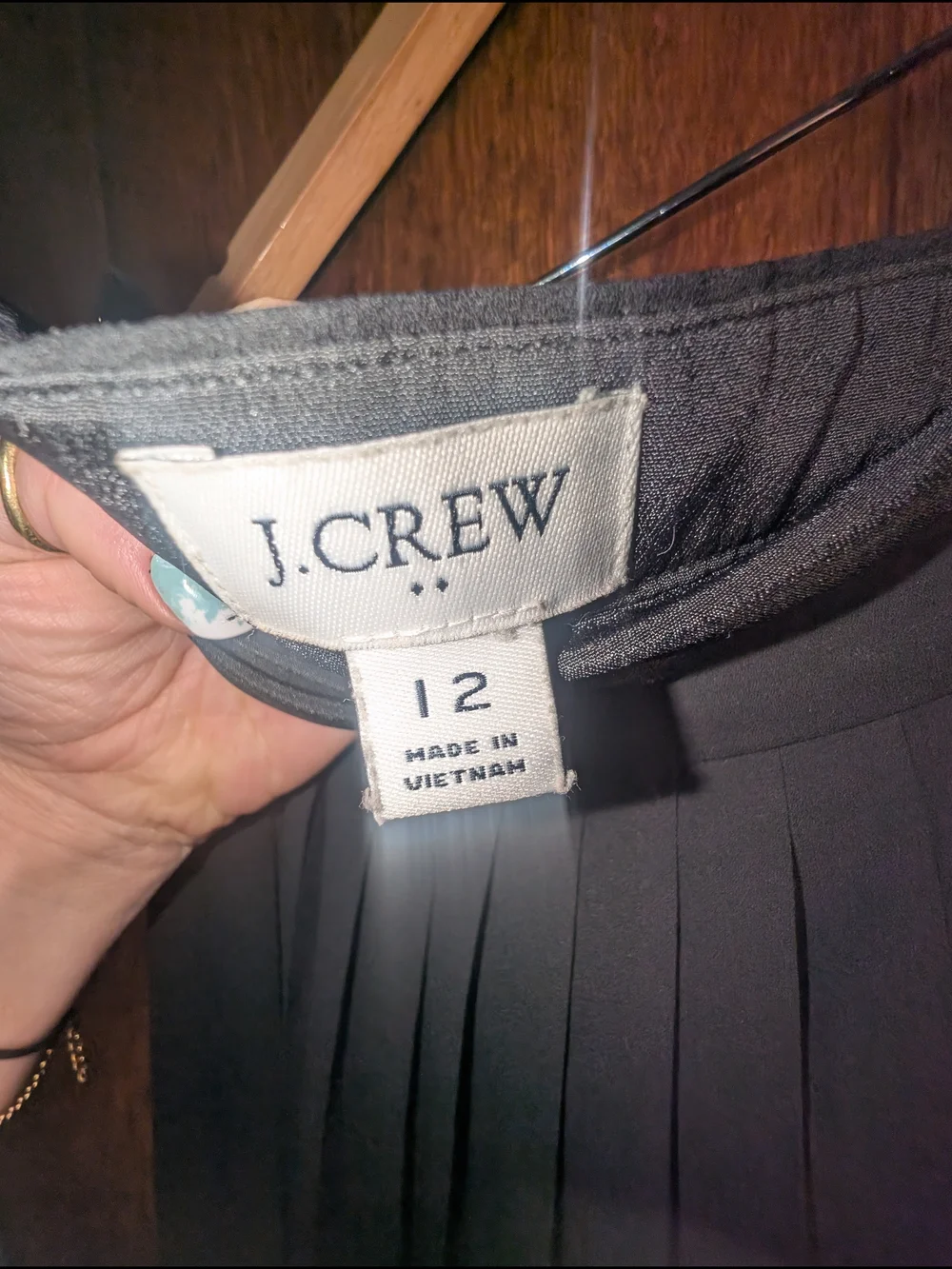 J. Crew Black Midi Pleated Skirt